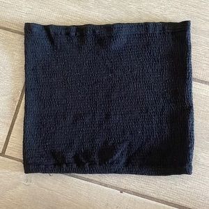 black ruched tube top